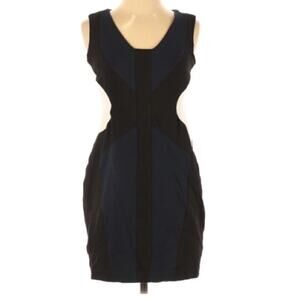 Ann Taylor Navy Black & White Colorblock Dress 2P